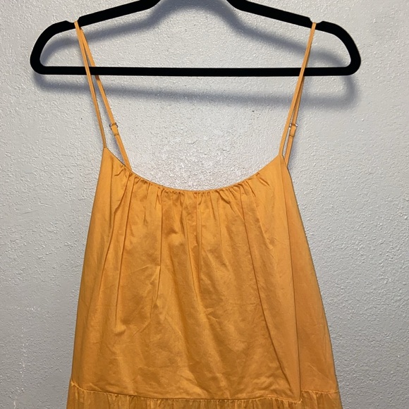 LOFT Beach NWT Size Large Marigold Yellow Open Tie Back Tiered Maxi Dress 3201 - Picture 5 of 11
